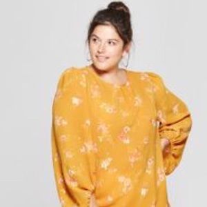 Plus Size Bell Sleeve Blouse